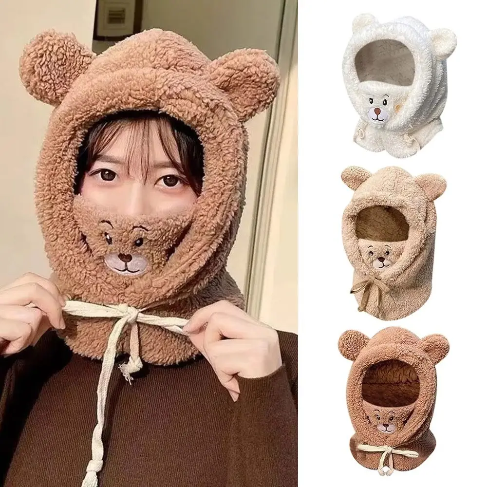Cute Premium Material Warm Furry Hat Windproof Warm Lining Winter Cycling Hat Beanies Caps