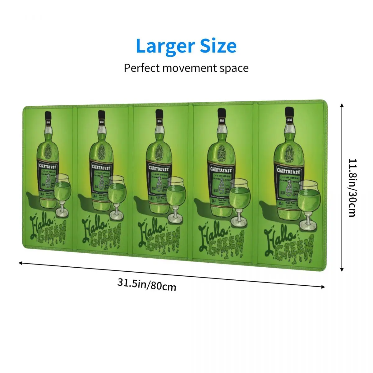 Green Chartreuse Bottle Oil Painting Drink Large Mouse Pad Computer Keyboard Mouse Mat Gamer PC Laptop Desk Mat Table Mats