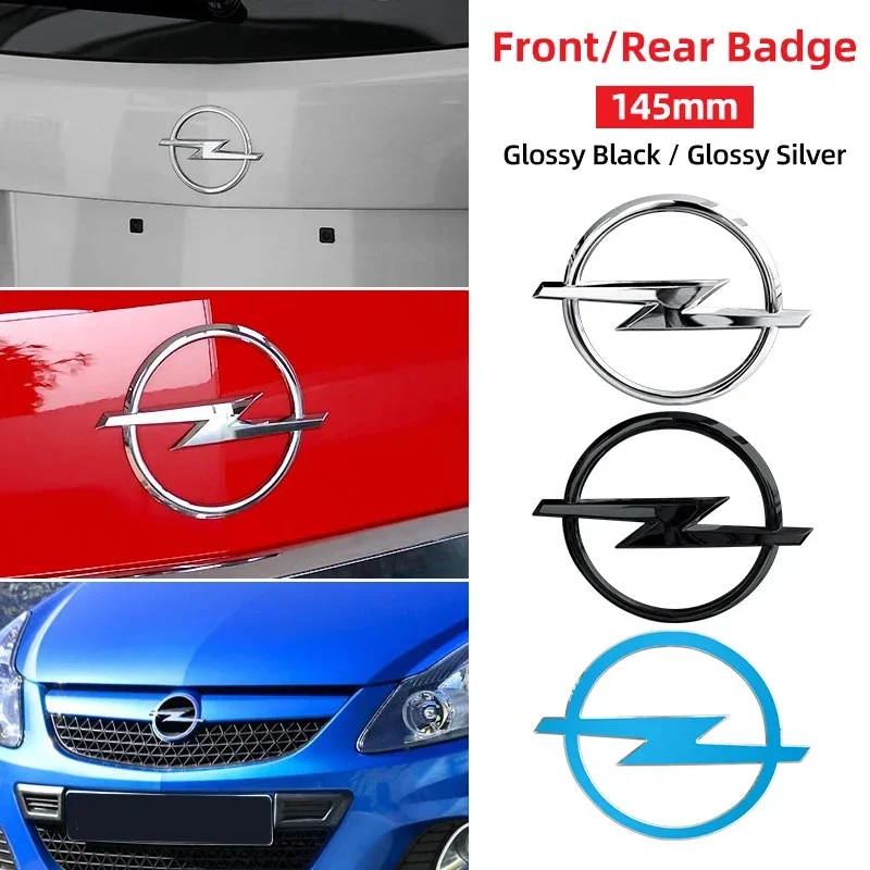 1pcs 14.5cm for Opel ABS Car Front Rear logo Front Grill Sticker Rear Bumper Tail Door Trunk Car Rear Emblem Sticker Accessories