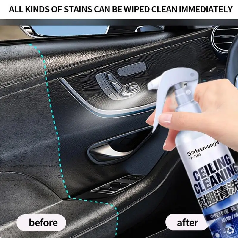 Car Seat Cleaner Fabric 256ml Car Stain Remover Interior Sprayable Leather Cleaner For Car Interiors All-Purpose Car Seat