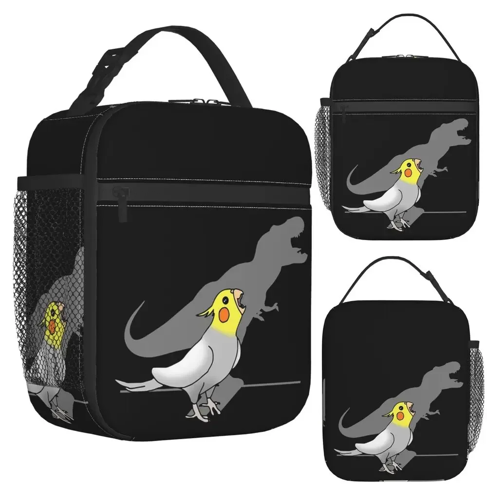 Dinosaur Shadow Cockatoo Cockatiel Insulated Lunch Bag for Kids School Cooler Thermal Food Box Tote Lunch Boxes Container