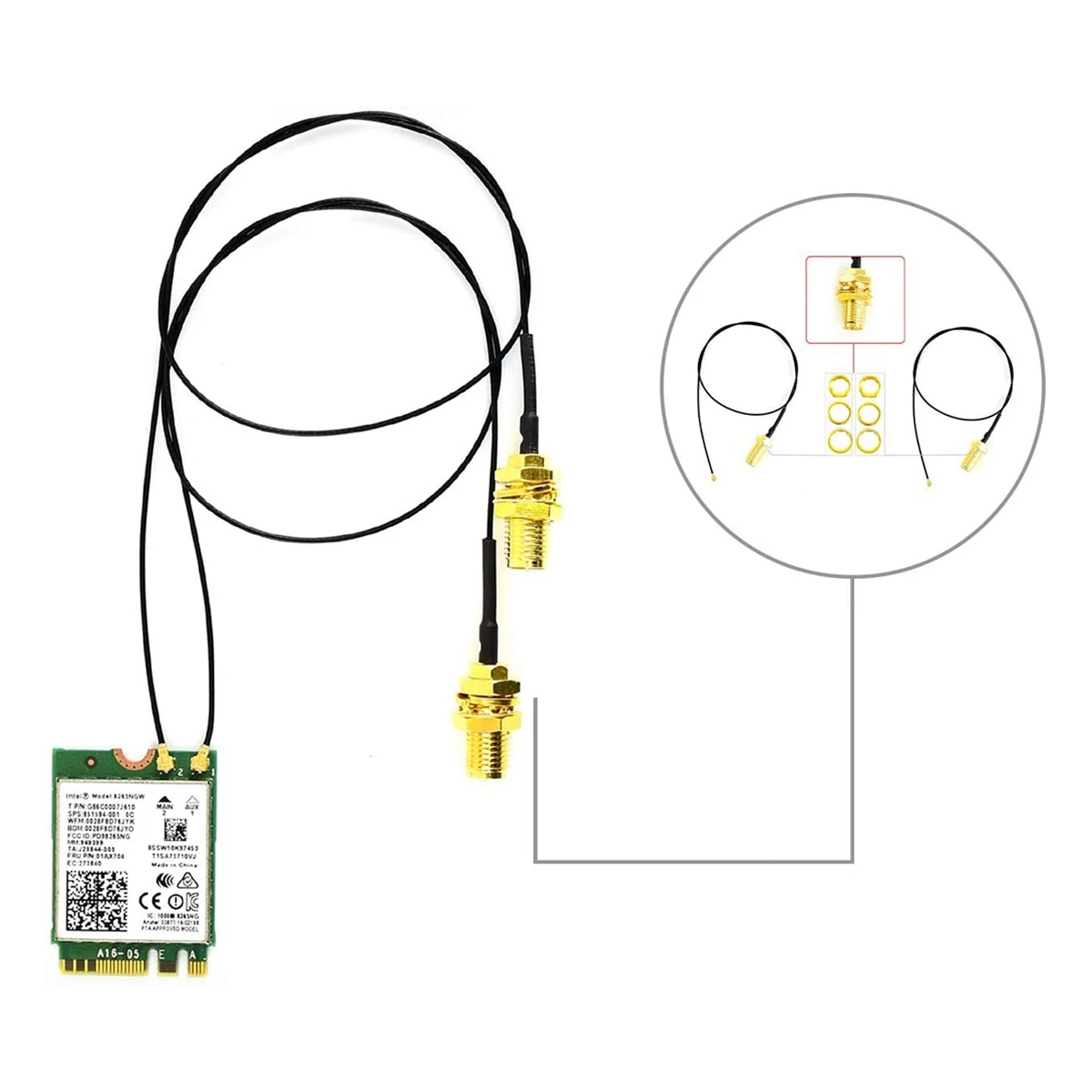 Waveshare AC8265 Wireless NIC Module for Jetson Nano(B01) Onboard   2.4G / 5G Hz Dual Band WiFi Bluetooth 4.2 IPEX Connector