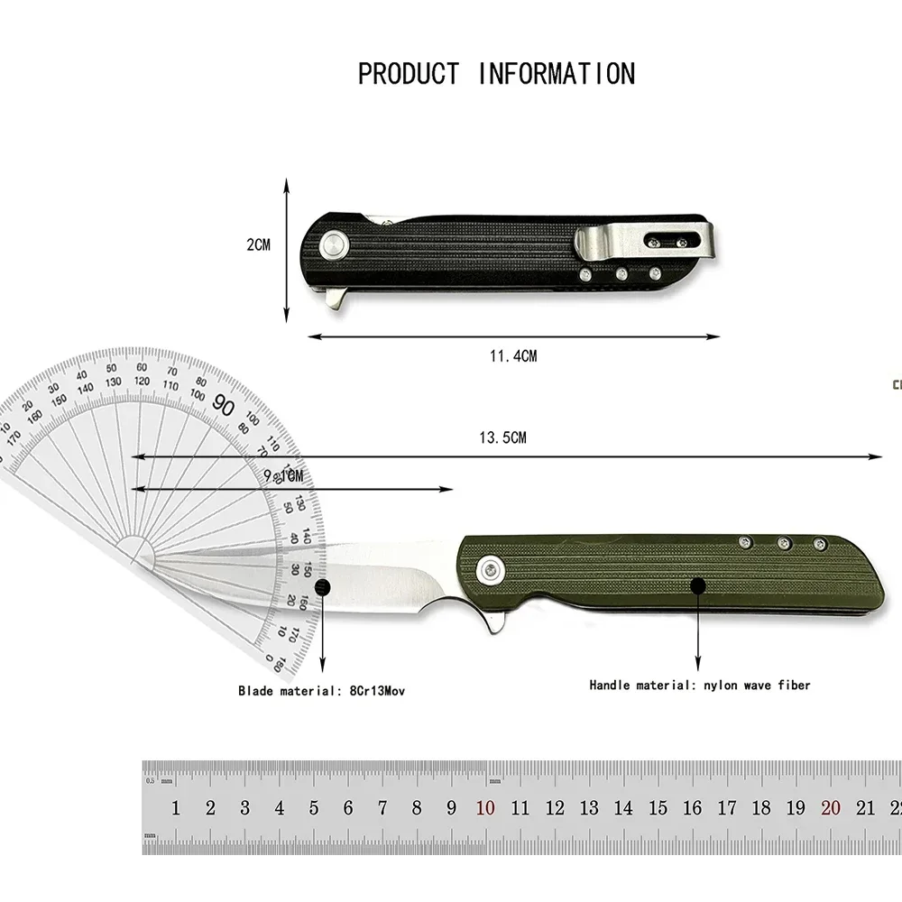 CR 3810 Pocket Folding Knife 8CR13MOV Blade G10 Handle Knife Camping Hunting Military Tactical Knife Self Defense EDC Tools