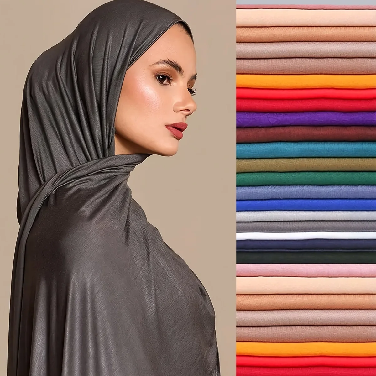 Solid Color Muslim Hijab Thin Breathable Soft Cozy Scarf Elegant Style Windproof Sunscreen Shawl