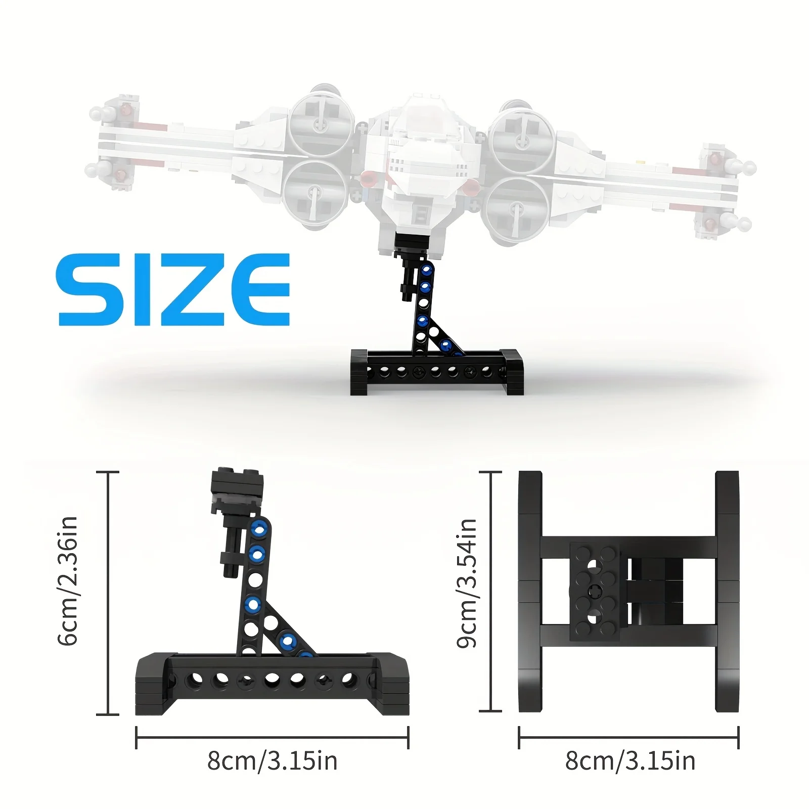 Building Block airplane bracket module 52 particles high compatibility base adjustable angle creative model display accessories