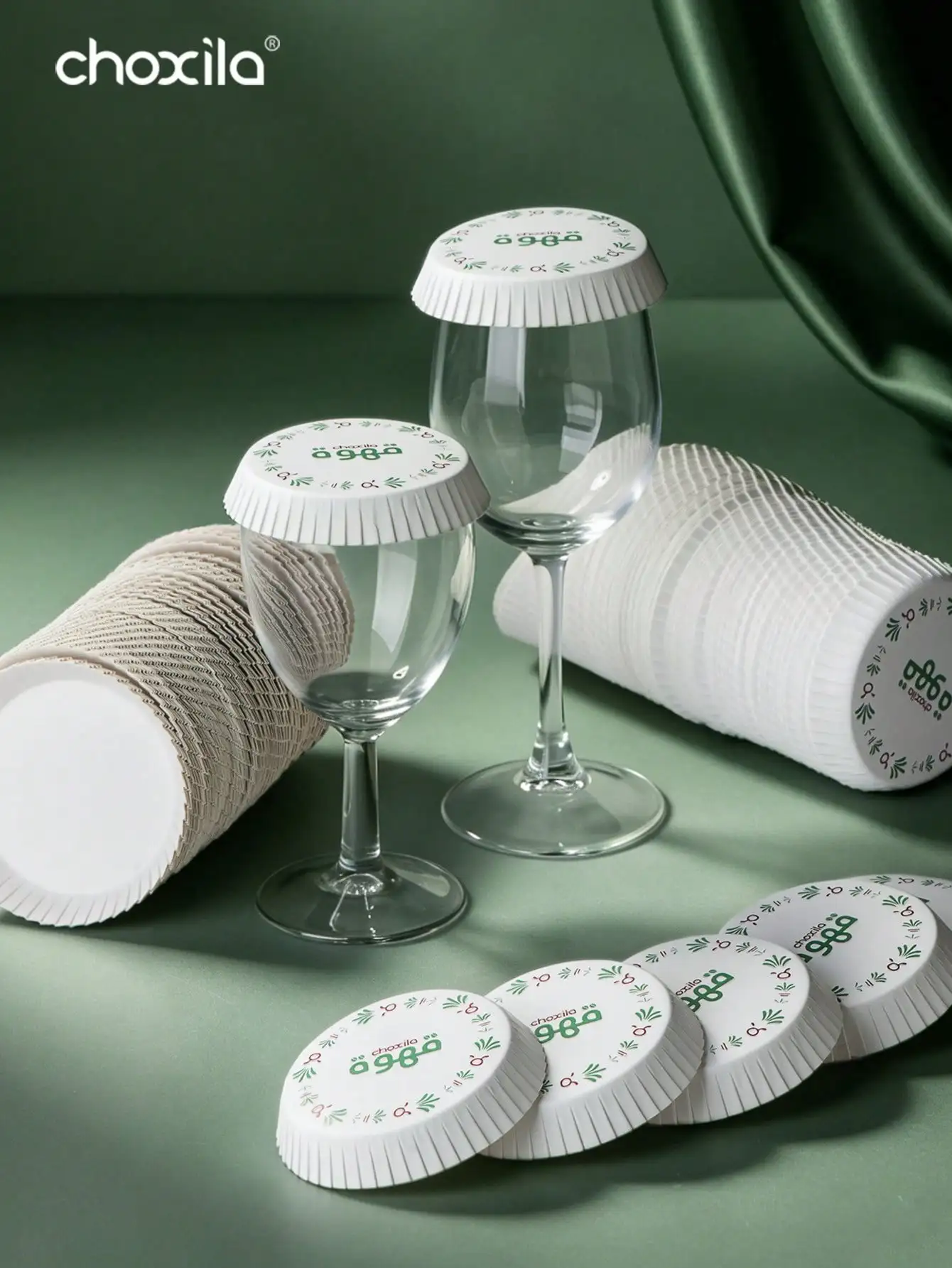50/100pcs Middle Eastern Pattern Paper Cup Lids, 7cm Universal Covers for Paper Cups & Glass Mugs, Cafe Hotel Use