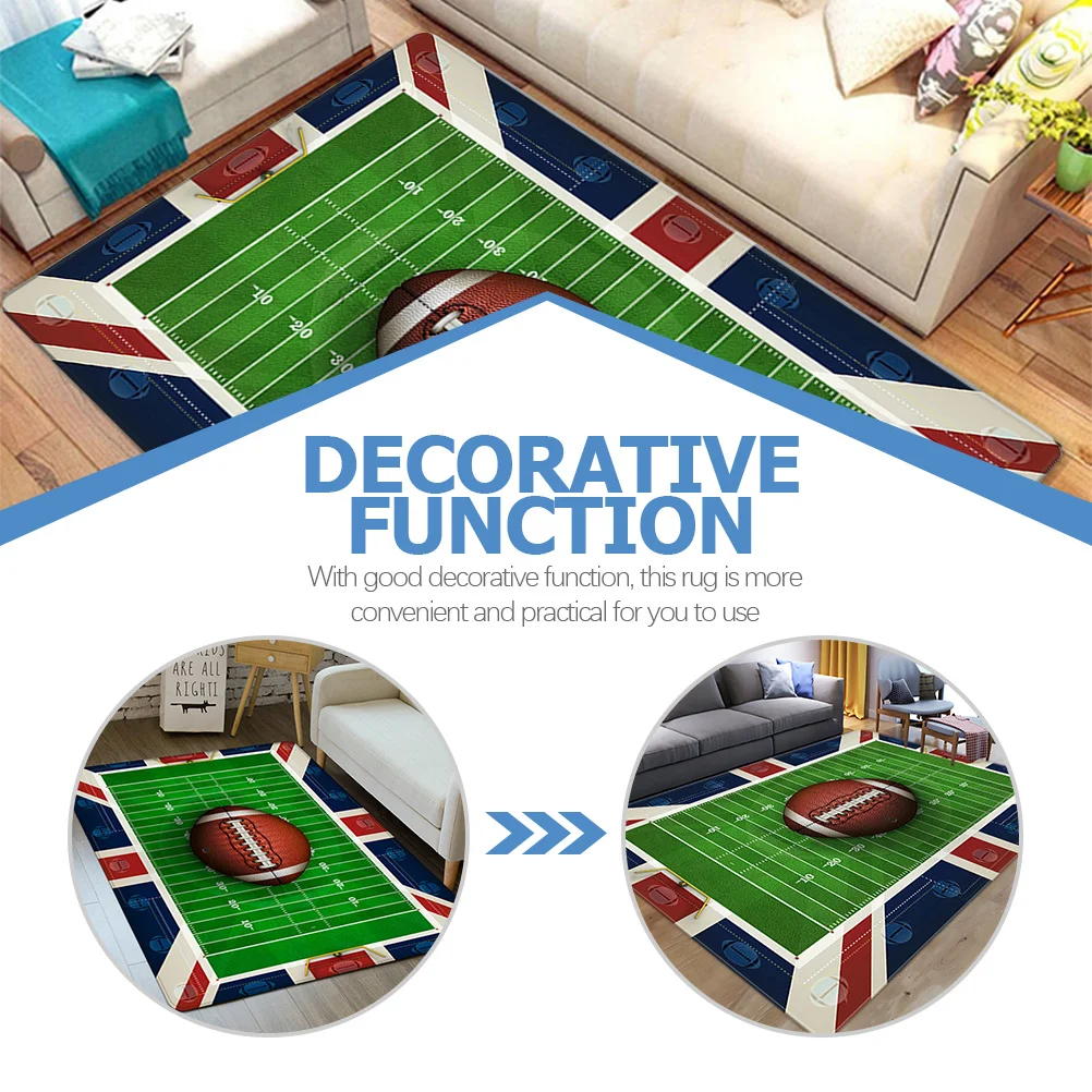 

Football Field Polyester Carpet Supple Skid Resistance Rug for Home Bedroom Playroom Floor Heated Throw Blanket Electric
