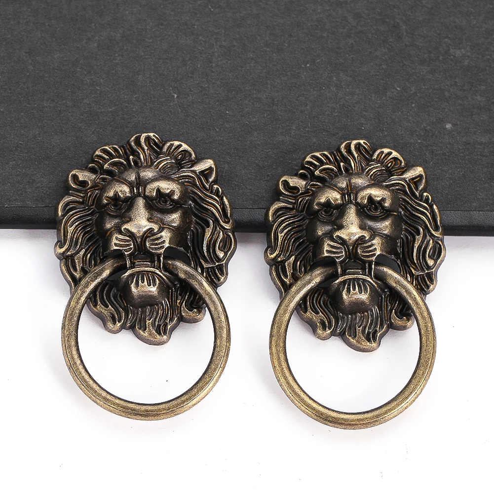 2PCS Mini Pull Ring Handles Vintage Decorative Metal Knobs Cabinet Drawer Jewelry Box Small Furniture Hardware DIY Accessories