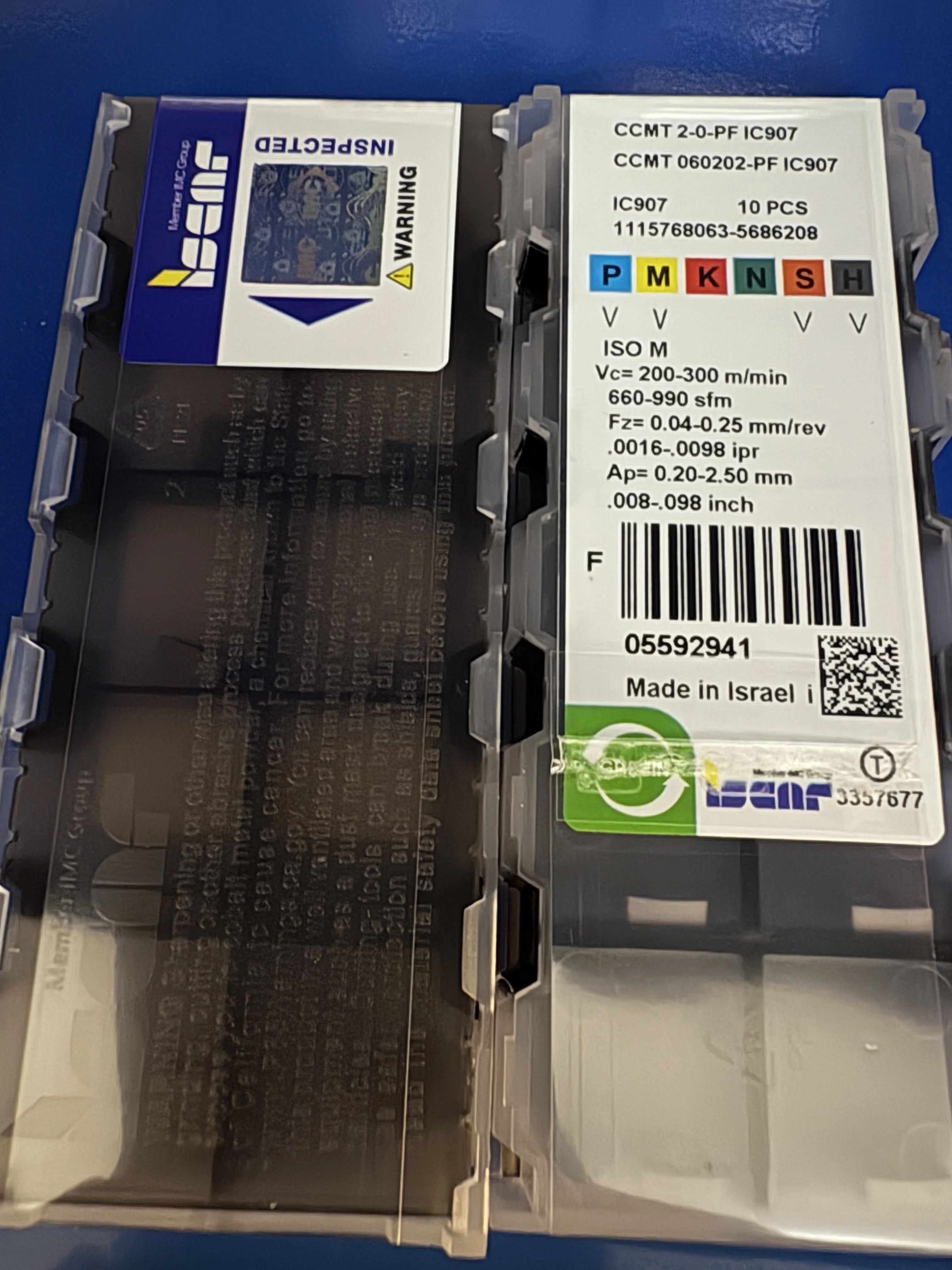 

Hard alloy cutting blades CCMT060202-PF IC907