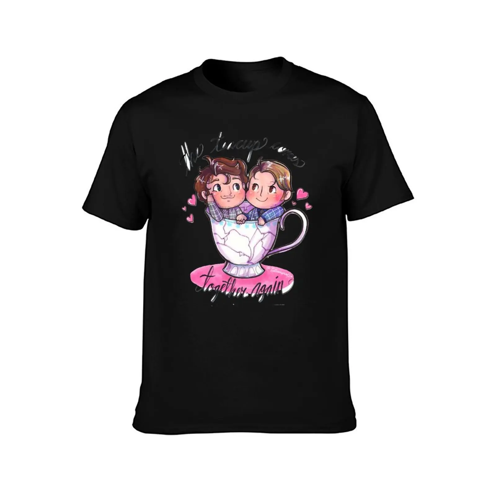 The Teacup Comes Together Again T-Shirt Non-Shrink Basic Cotton T-Shirt