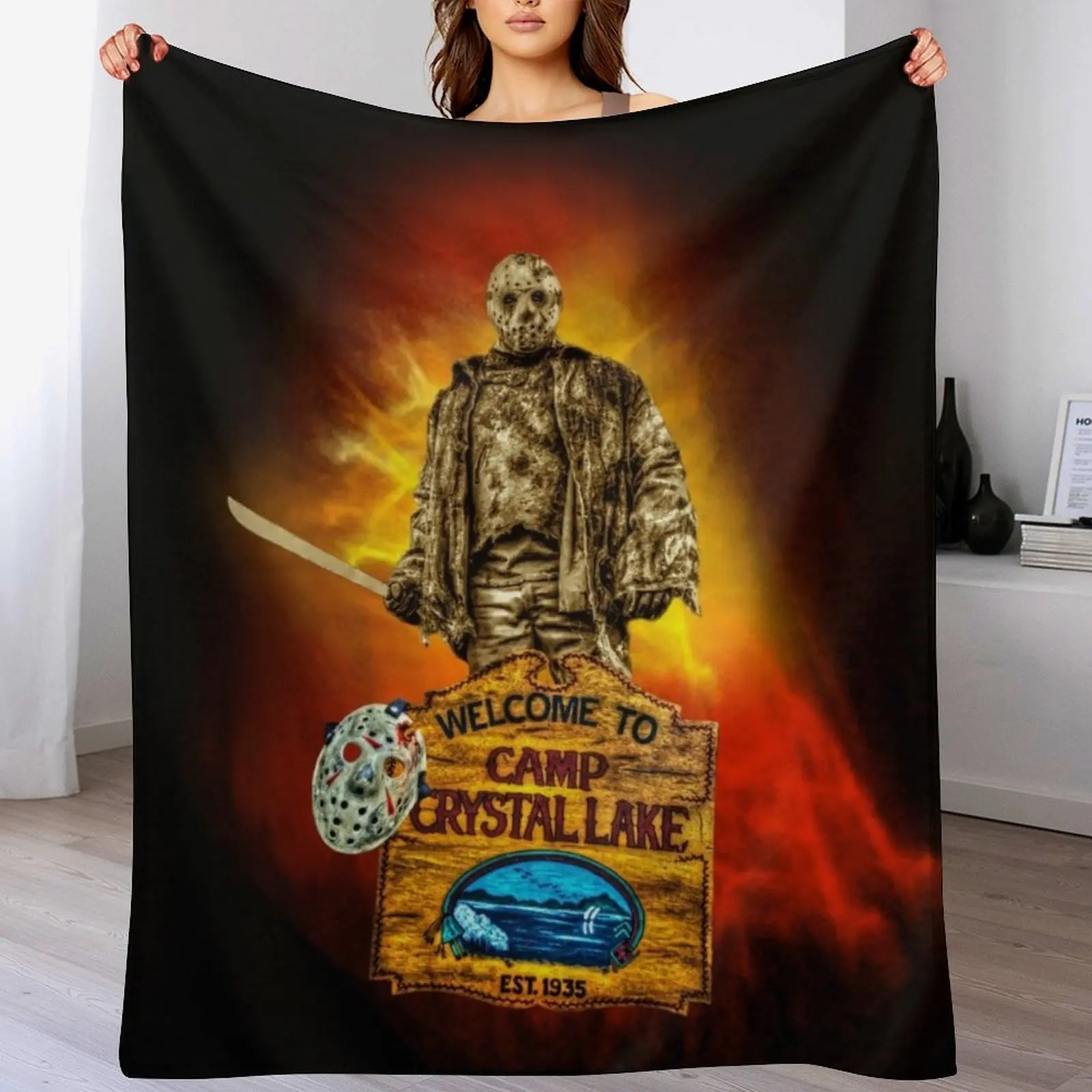 Jason Voorhees Friday The 13th Fan Art Throw Blanket Summer Decorative Sofas Bed linens Blankets