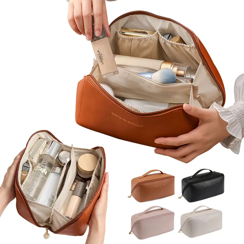 Luxury Makeup Organizer for Women Toiletry Kit Bag Cosmetic Storage Pouch Travel Make up Case Zipper Lady Box