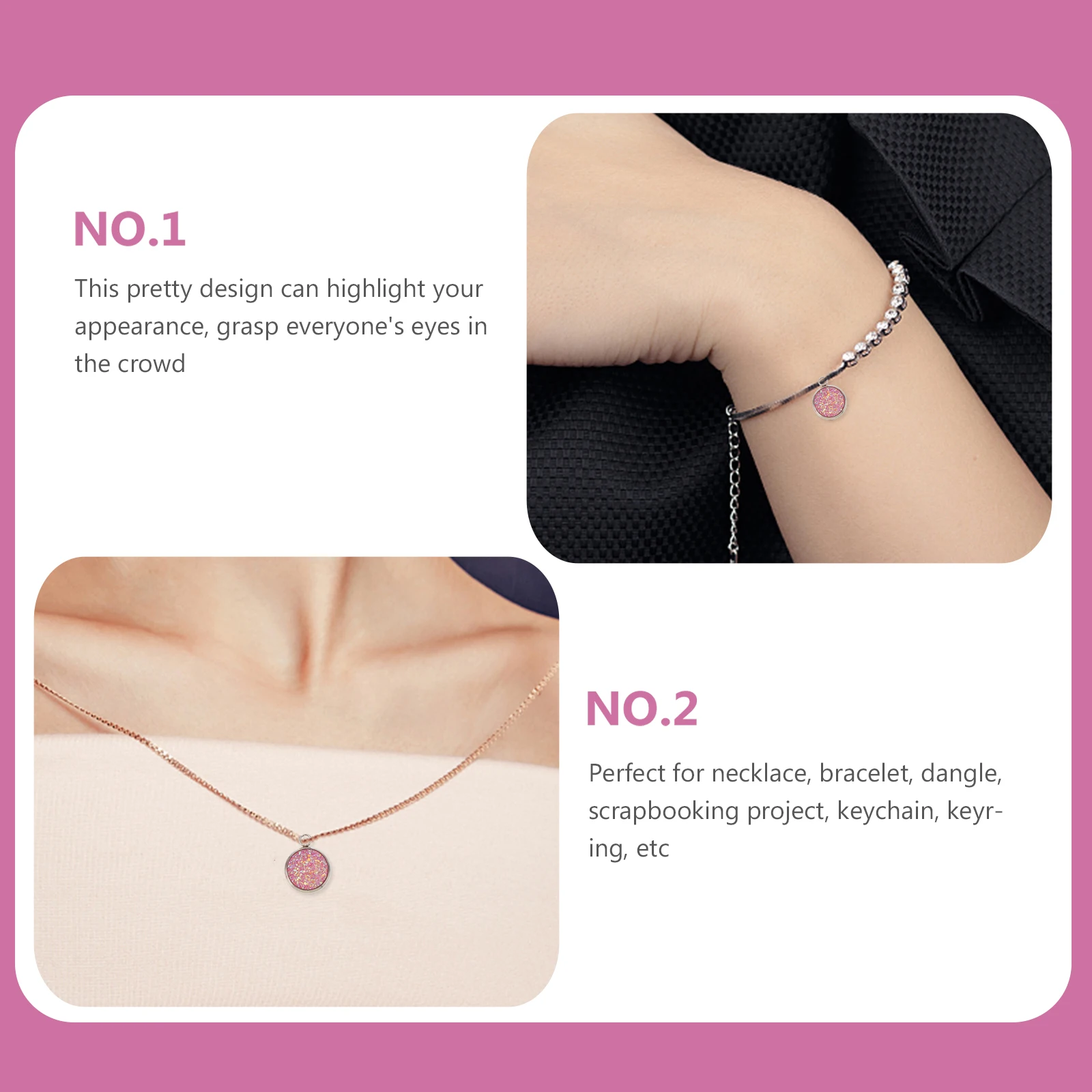

5pcs Resin Imitation Crystal Cluster Pendant Fine Craftsmanship Durable Simple Unique Shape Necklace Bracelet Dangle Keychain