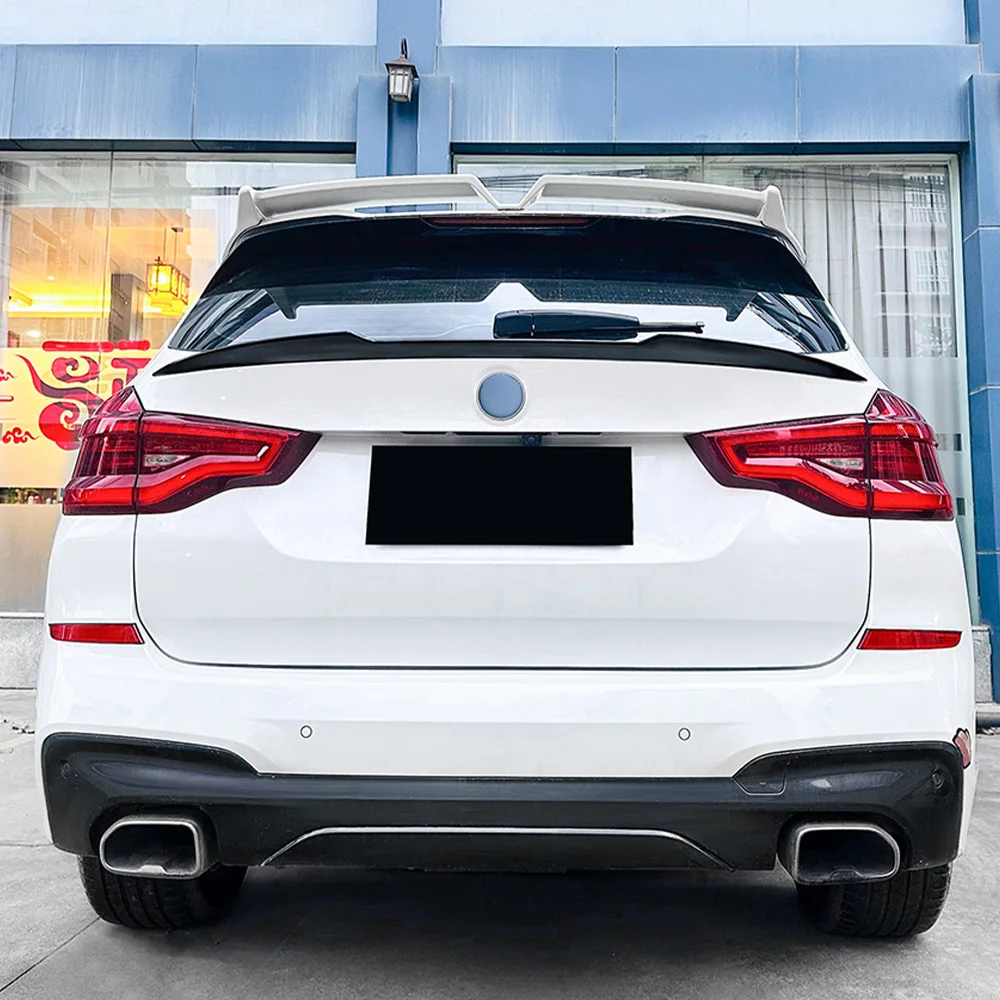 For BMW X3 G01 2018+ Rear Middle Trunk Lid Spoiler Wing ABS Plastic Black Carbon Printing Refit Exterior Tuning Accessories Part