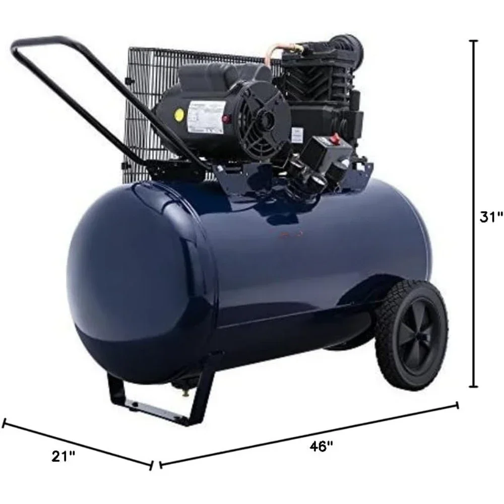 Compresseur d'air horizontal à un étage, portable, 30 gallons, 10,2 CFM, 3,7 HP, 1 phase