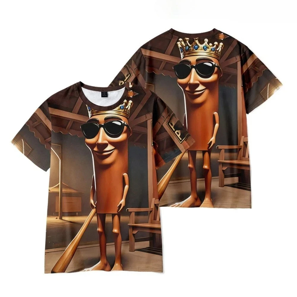 Rundhalsausschnitt, New AI Fashion TUNG SAHUR, sexy italienisches, ausgefallenes Cartoon-3D-Print-Herren-T-Shirt mit Schnelltrocknungsfunktion und atmungsaktivem Sport-T-Shirt-Familienset
