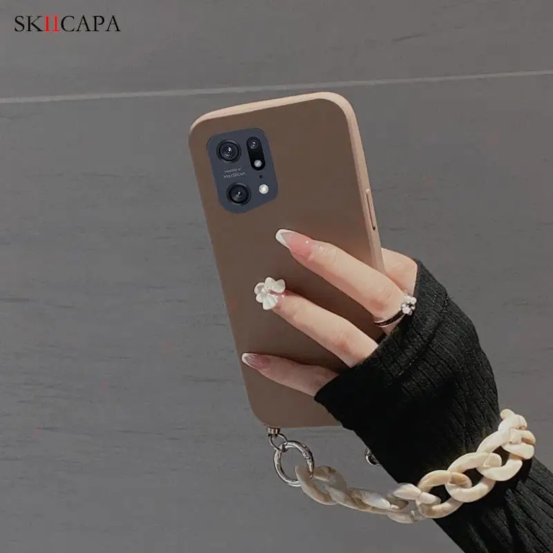 Crossbody الحبل حزام سلسلة الرخام غطاء من السيليكون ل ممن لهم العثور X5 برو X3 لايت X2 برو المعصم حزام سوار لليد سلسلة لينة الغلاف #3