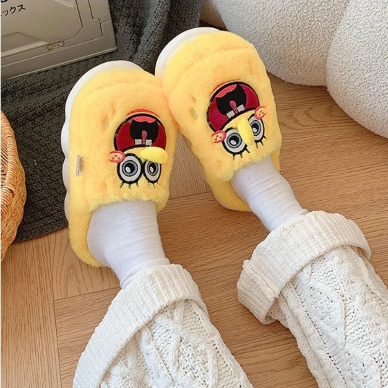 SpongeBob SquarePants Patrick Star Plush House Slippers Coated Cotton Shoes Lady with Soft Thick Bottom Holiday Gift Girl Couple