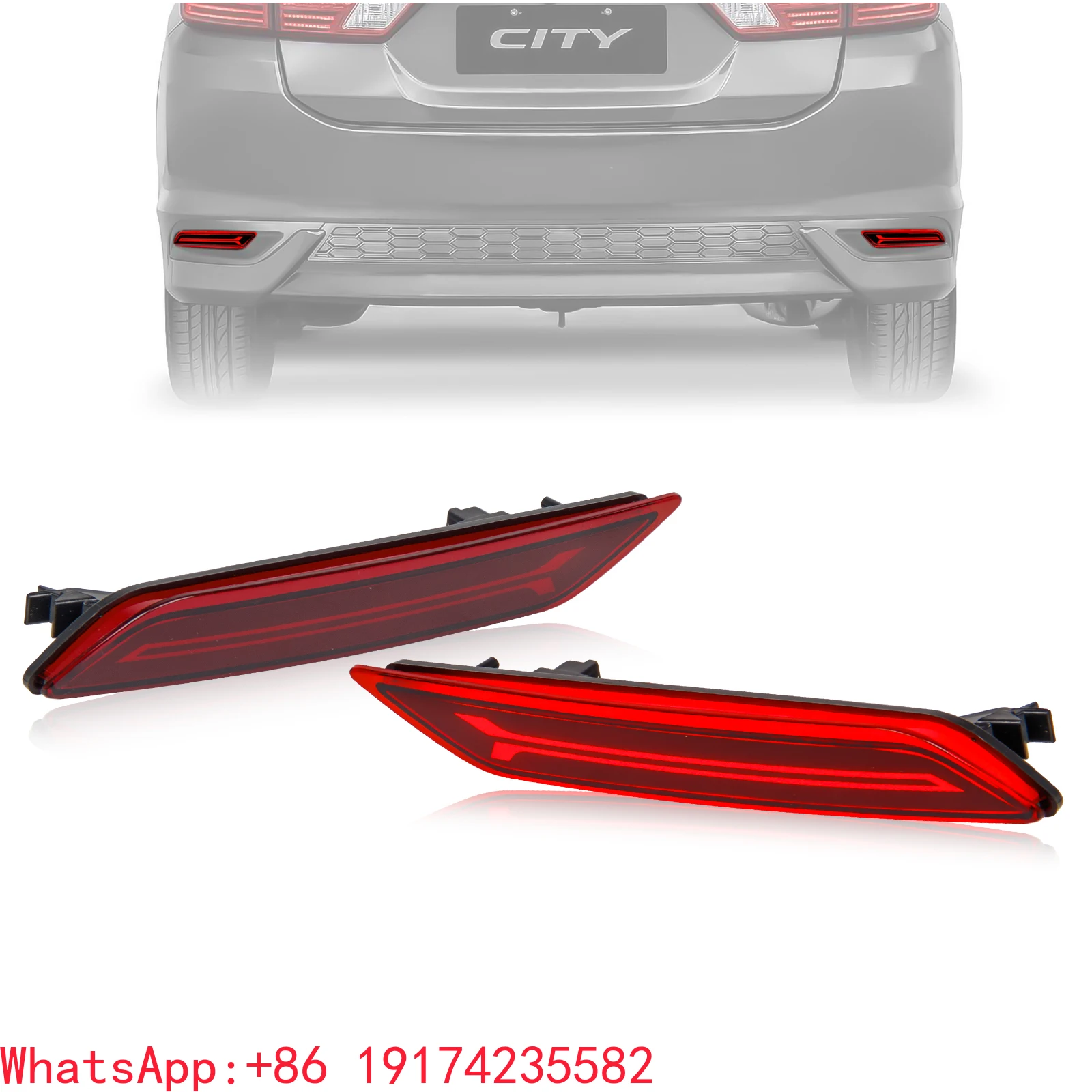 

LED Rear Bumper Light Reflector Brake Signal Light For H0NDA CITY 2017 2018 2019 Reflector