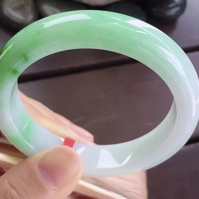 Factory Wholesale Myanmar Natural Emerald a Goods Ice Floating Green Positive Ring Jade Bracelet