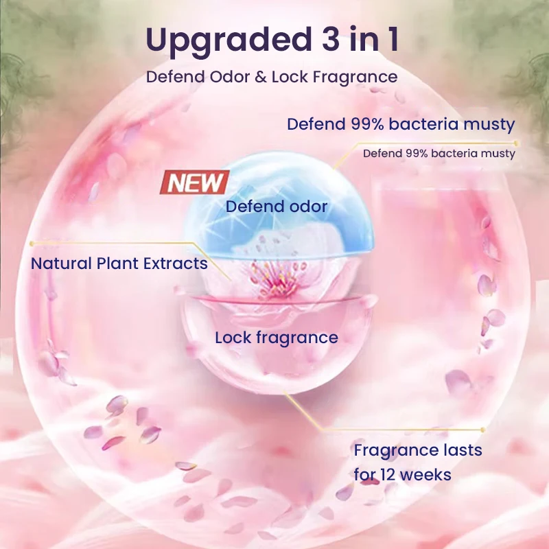 Long Lasting 12 Weeks Fragrance Laundry Beads Downy, Anti-Bacterial Anti-Musty Anti Sweat Odor Scent Booster