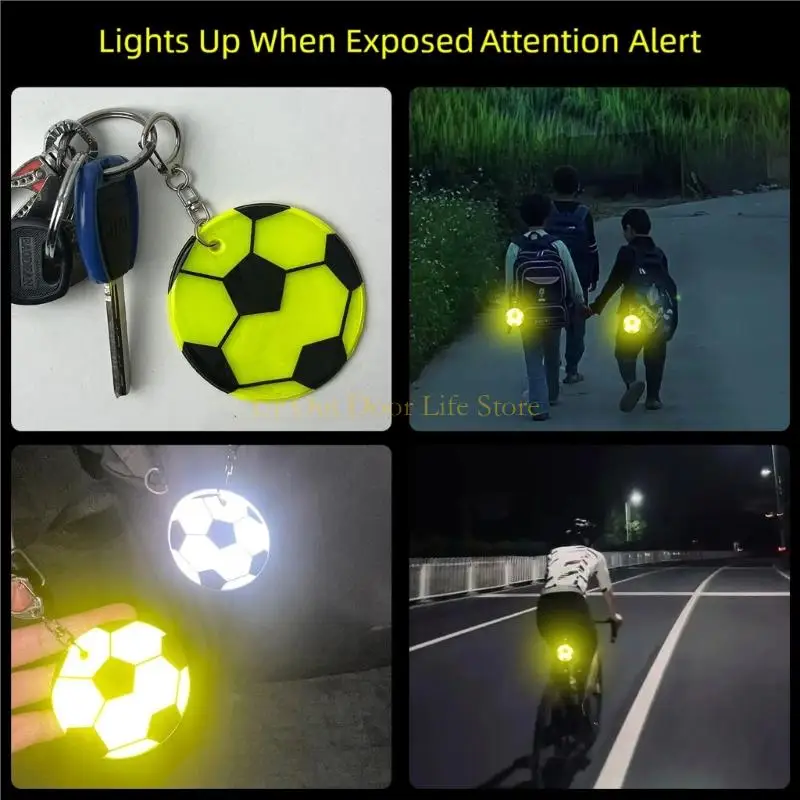 

77UF Waterproof Reflective Safety Reflector Football Warning Reflective Pendant Light weight Safety Cycling Reflector