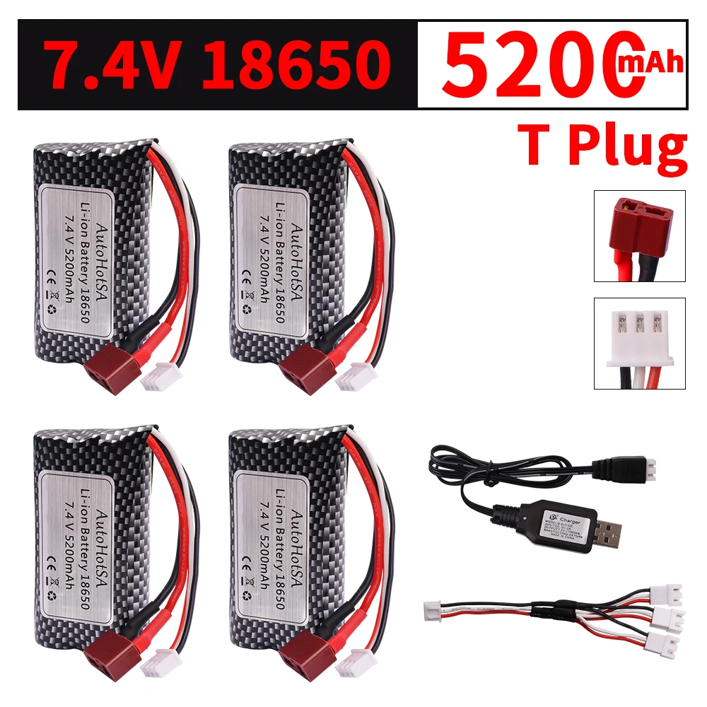 7.4V 5200MAH bateria lipo T wtyczka do SCY-16101 SCY-16102 SCY-16103 SCY-16201 SCY-16301 SCY-16302 SCY-16303 części zamienne do samochodów