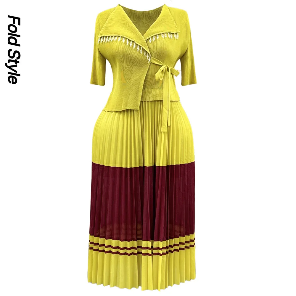 robe-longue-legere-de-luxe-pour-femmes-haut-sens-plis-miyake-couleur-contrastee-epissure-fausse-robe-deux-pieces-2025