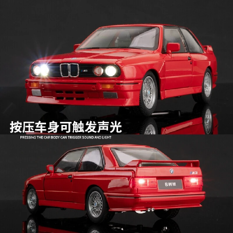 Jinlifang Diecast Car Model 1:24 Scale BMW M3 Street Version Metal Car Model Collection Display Piece Great Children's Toy Gift