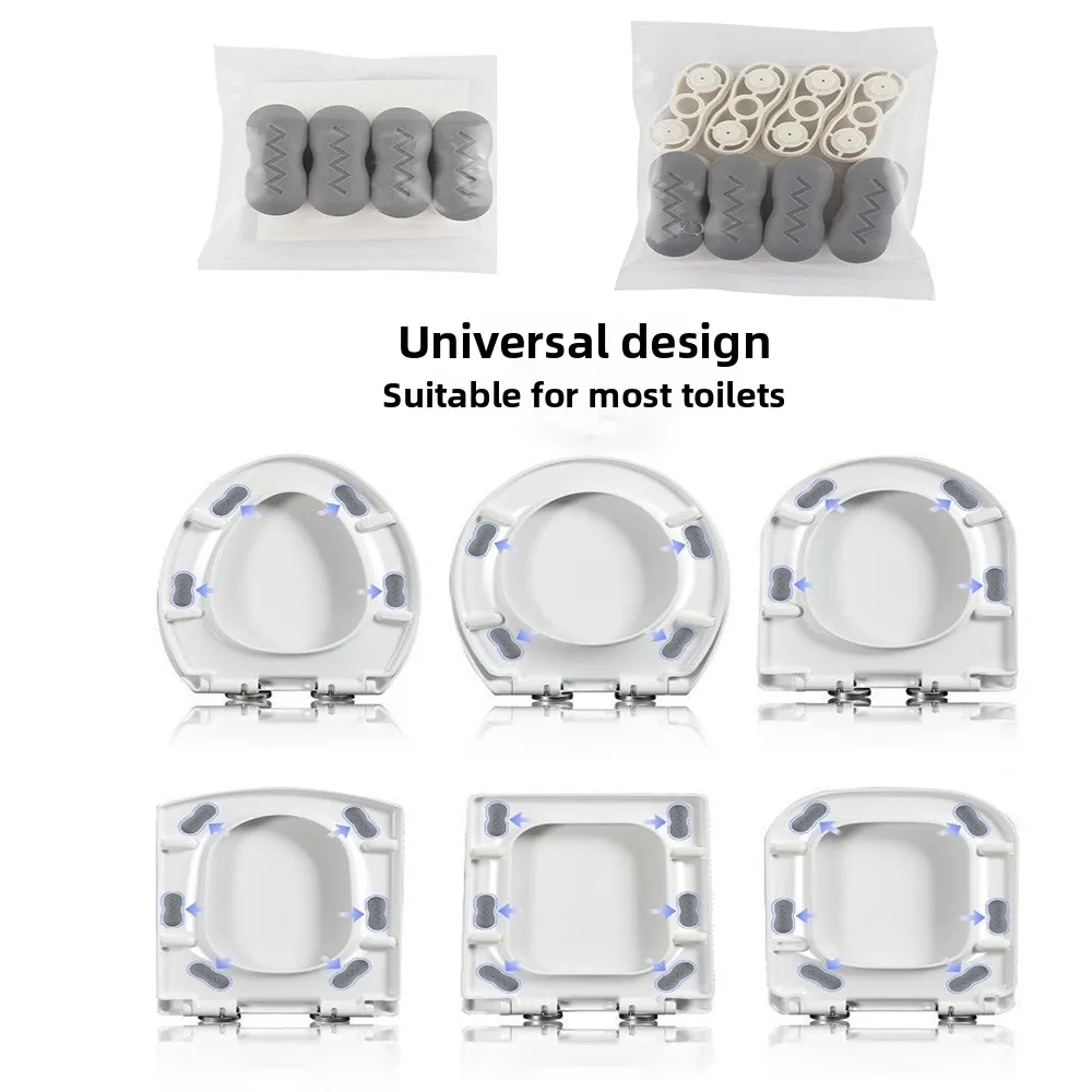 

4pcs Anti-slip Toilet Seat Bumper Adhesive Function Comfortable Bidet Seat Bumpers Strong Buffer Toilet Seat Cushion