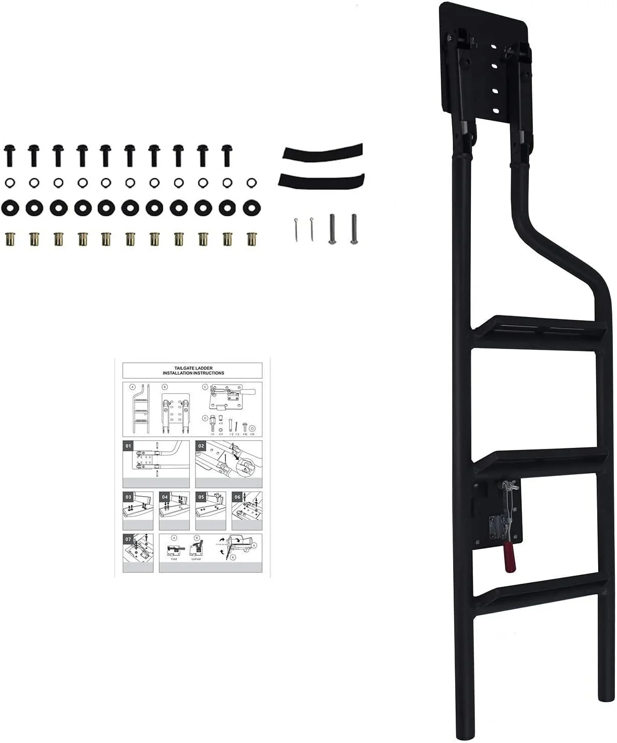 Steel Pickup Truck Foldable Tailgate Step Ladder Fits for Ford F150 2015-2021