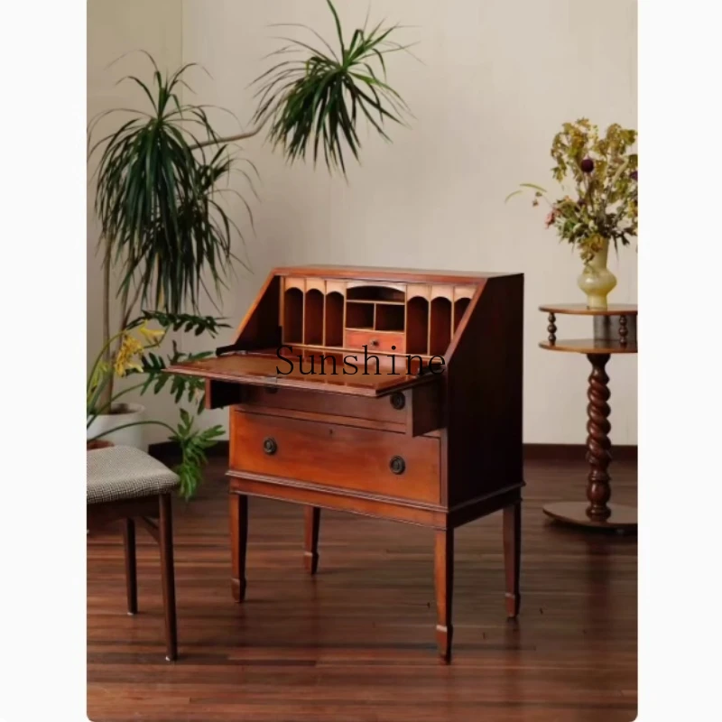 

American retro jewelry storage chest flip cover makeup table display decorative photography