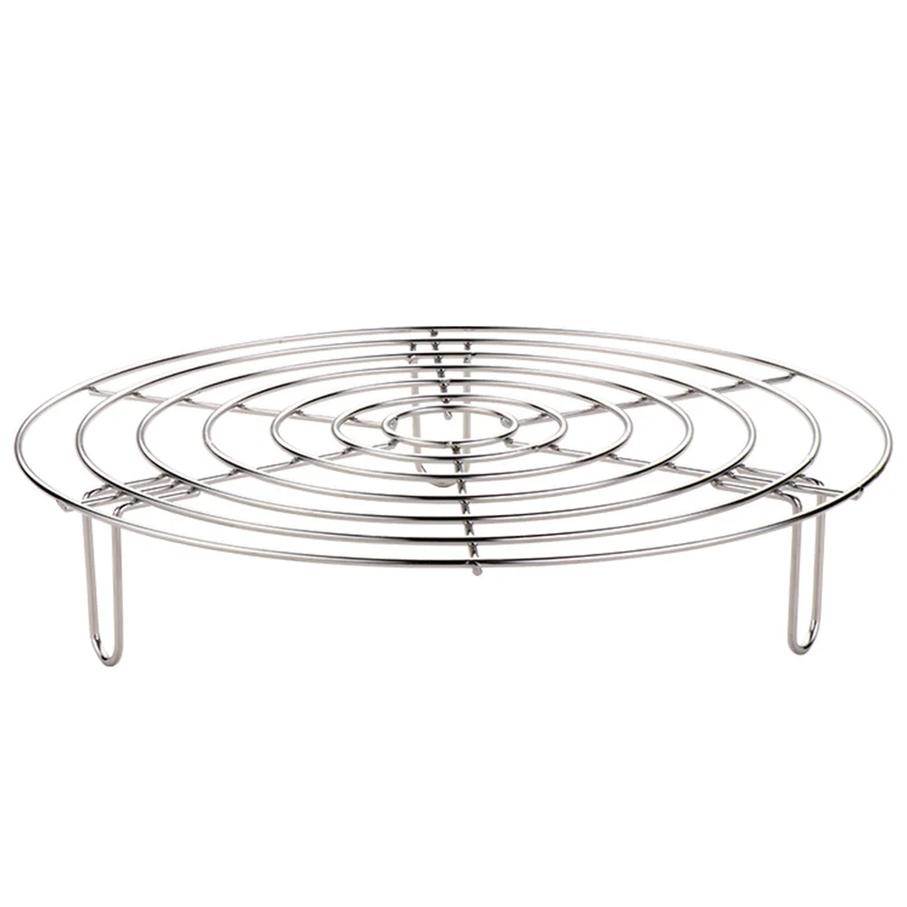 

1Pcs 24Cm Silver Stainless Steel Steaming Rack Rustless Thickened Stable Foot Elevated Design Anti-Scald Kitchenware Steaming