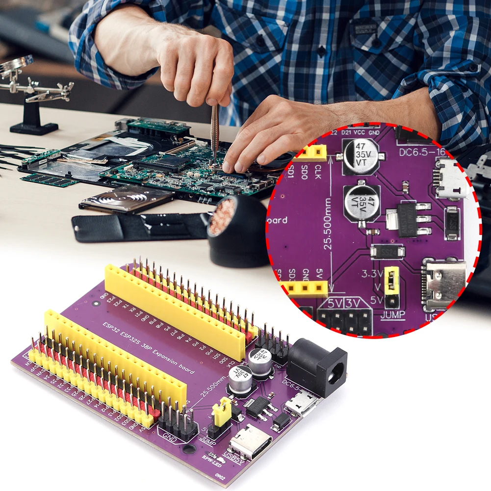 ESP32 مجلس التنمية USB 38Pin TYPE-C/MICRO وحدة NodeMCU-32S Lua WiFi بلوتوث متوافق GPIO لوح تمديد #4
