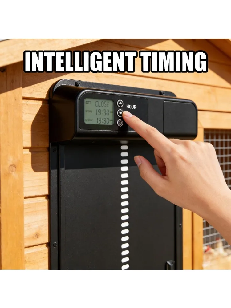 Porte de poulailler automatique Anti-pincement électrique en métal étanche IPX3 ouverture et fermeture automatiques porte de poulailler outil de gestion agricole