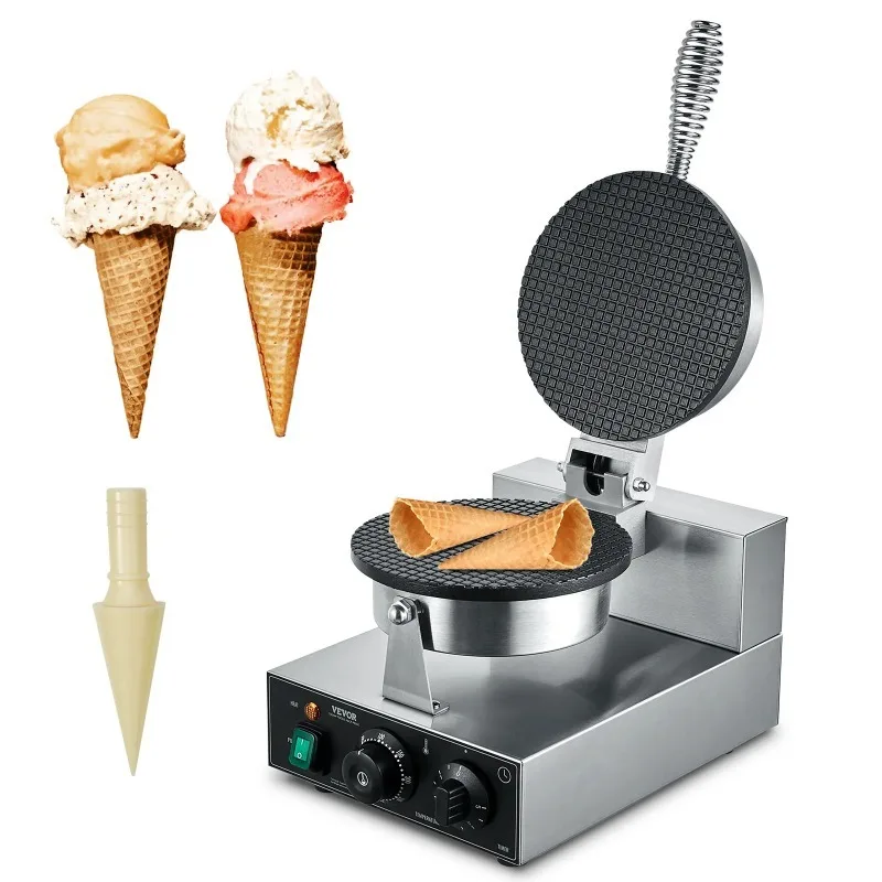 

Electric Ice Cream Cone Maker Commercial Non-Stick Stainless Steel Egg Roll Mold with Temperature and Time Control