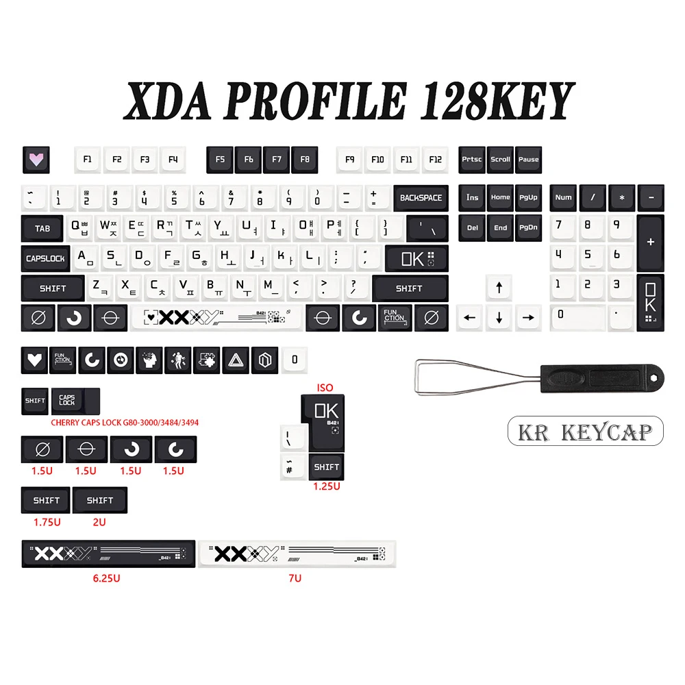 Motyw Printstream XDA Keycap niemiecki francuski hiszpania ISO Dye Sub Keycaps dla TKL87 GMMK Pro 7u AZERTY klawiatura Cap zestaw niestandardowy