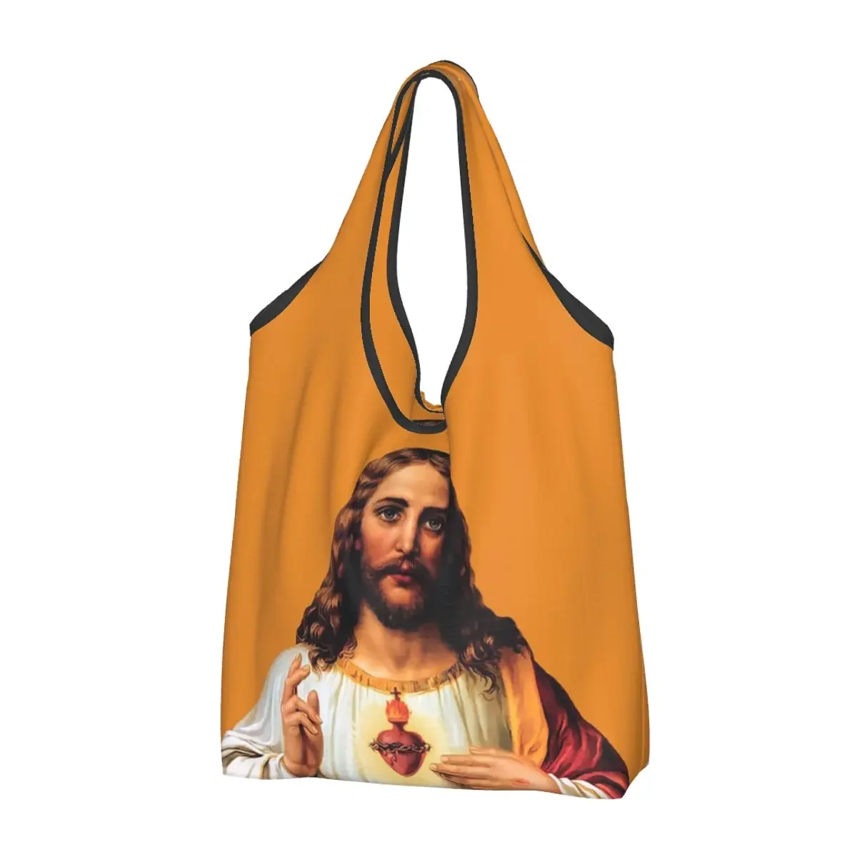 

Jesus Biblical References Portable Tote Shopping Bags Large Capacity Shopper Bag Groceries Handbag Shoulder Bag