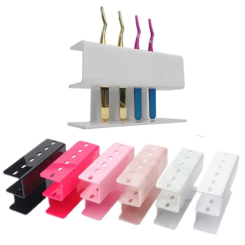 Acrylic Lashes Tweezers Storage Holder 6 Holes Stand Rack Durable Tweezers Organizer Shelf Eyelash Extension Makeup Tool