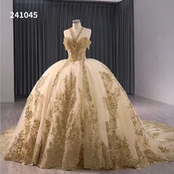 KISSWHITE customized RSM241045 2024 Quinceanera Dress Sweet 1516 Ball Gown gold Lace Applique Beading crystals Formal dresses