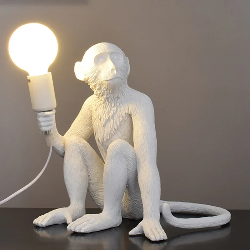 Resin Monkey Pendant Lamps Hanging Wall Living Room Light Home Pendante lustre E27 Bulb kroonluchter Luminaria Luces Decoracion