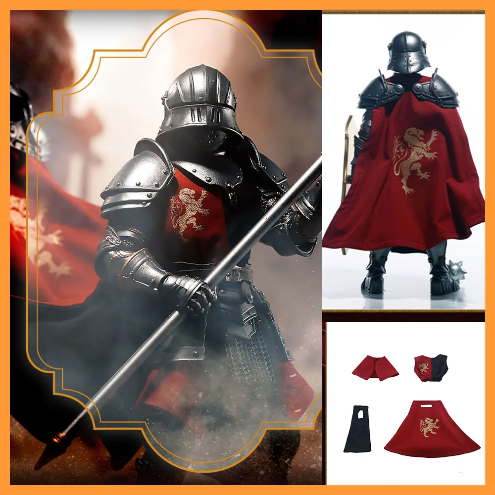 

【Только плащ】1/12 Four Knight Mythical Legions Brave Knight, красно-черный плащ команды льва, набор шаль для модели экшн-фигурки 6,5 дюйма