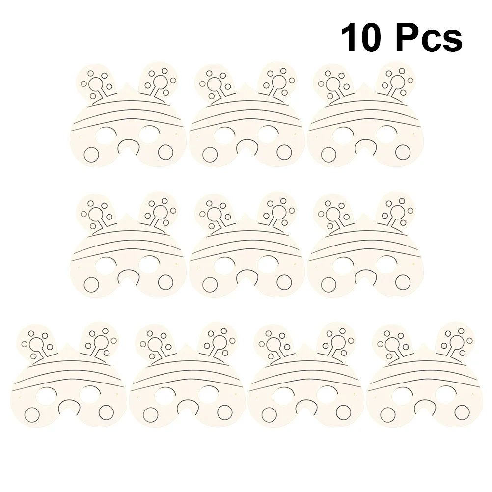 10 قطع DIY جرافيتي ورقة النحل قناع اللوحة الإبداعية قناع الرسم الفارغ للأطفال الفن الحرفية تحسين الخيال #5