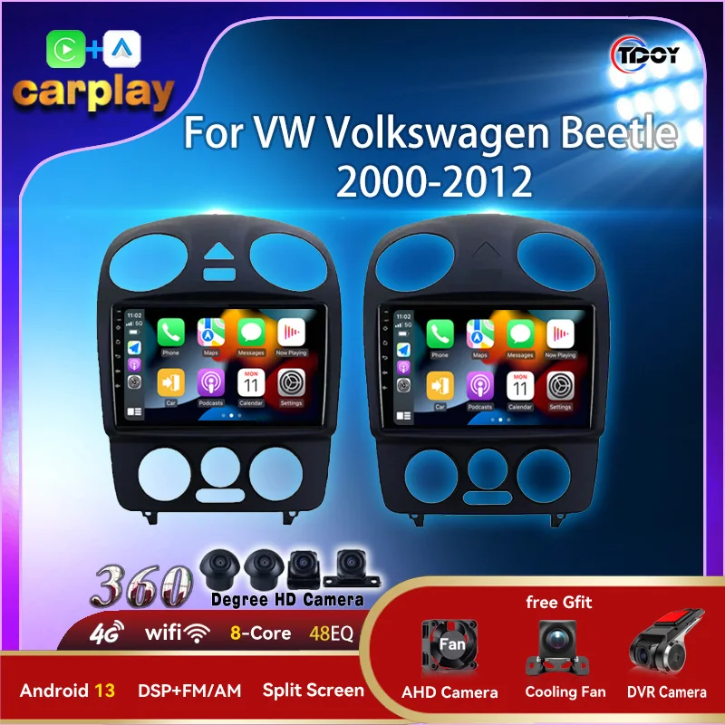 Android 14 Carplay Android Auto Wireless 8Core For VW Volkswagen Beetle 2000 - 2012 Autoradio Mulitimedia Player 4G WIFI GPS