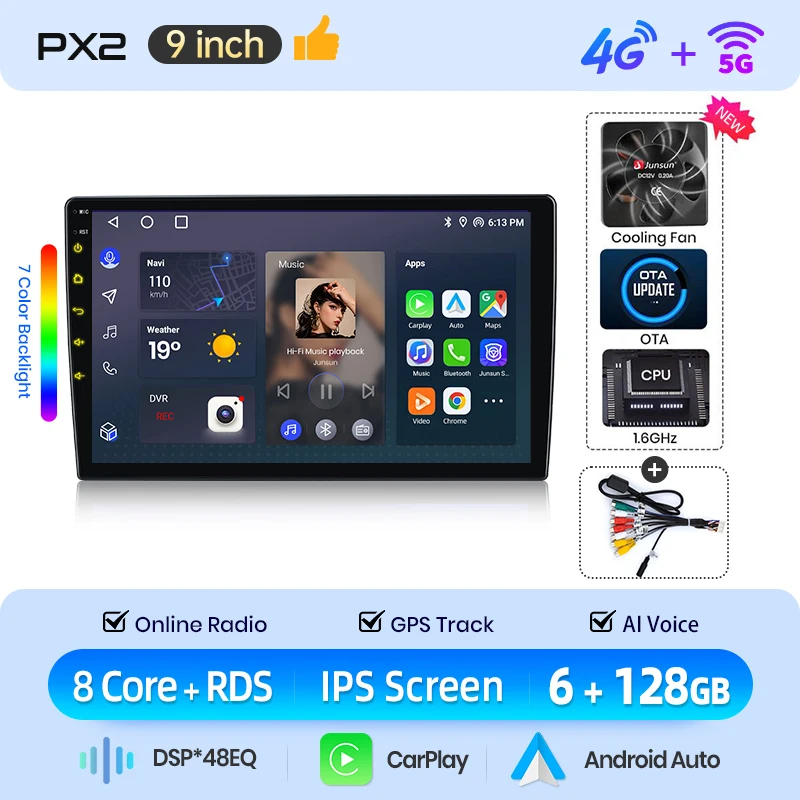 AWESAFE Draadloze CarPlay Android Auto Radio voor Audi A3 8P 2003 2004 2005-2013 Auto Intelligent Systemen RDS GPS FM BT DSP SWC