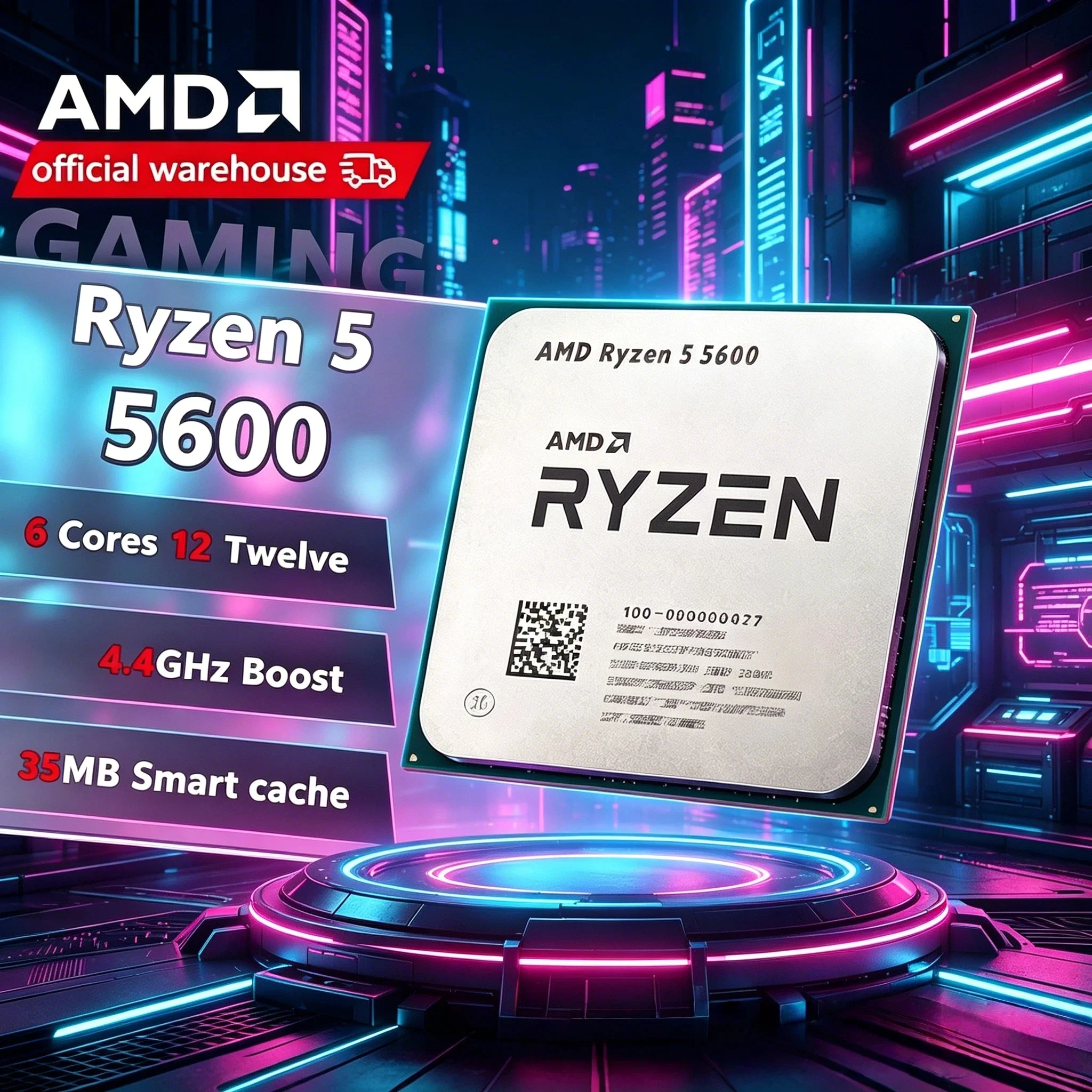 

AMD Ryzen 5 R5 5600 4.4GHz Boost 6 Core 12 Thread CPU Processor 65W Socket AM4 Desktop Gaming Tray No Fan New Pro Max