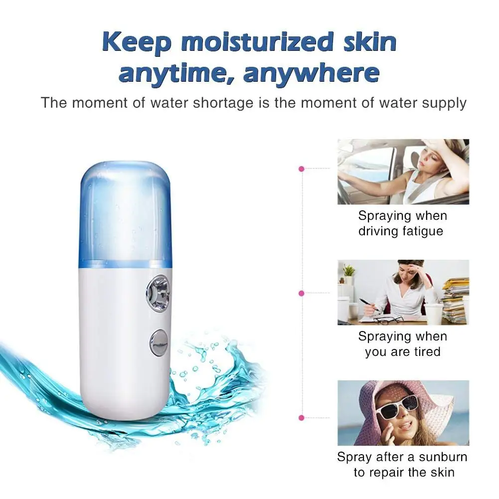 Mini Face Humidifier,Portable Facial Sprayer,30ML USB Rechargeable,Perfume Diffuser,Summer Air Cooler,for Daily Makeup Hydration