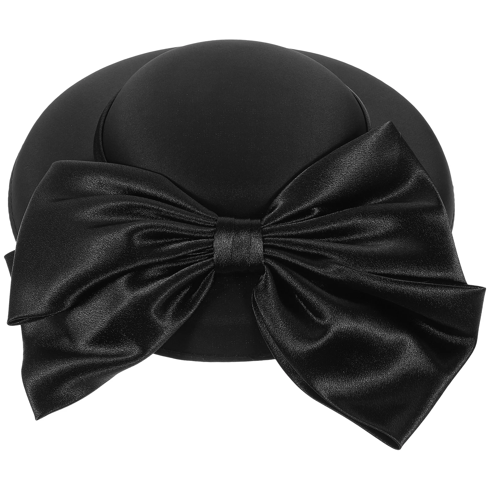 

Hat Party Dress Hat Premium Satin Black for Women Wedding Halloween Bridal Cap Party Dress Fascinator Bridal Cap