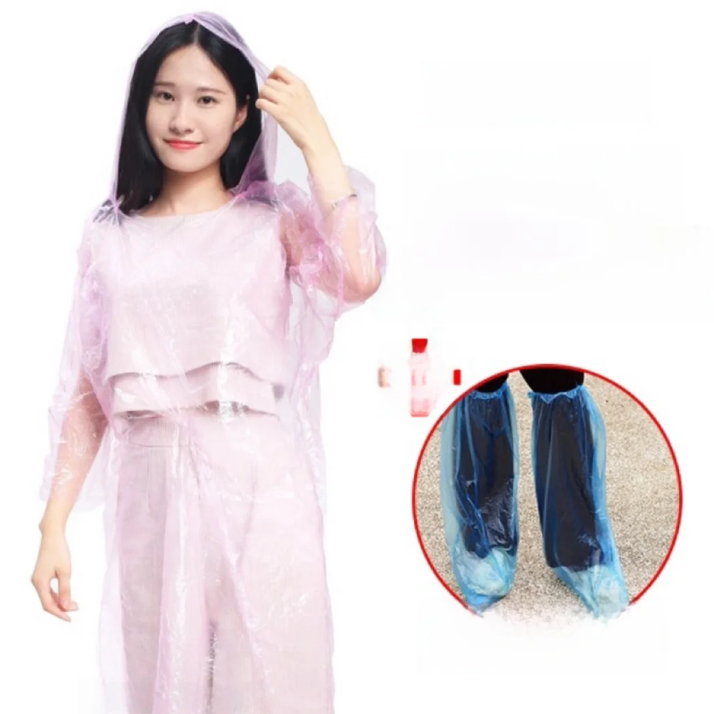 

Портативные одноразовые дождевики-бахилы для взрослых и детей, водонепроницаемая защита для всего тела для тематических парков и путешествий Zhan Tian Yu