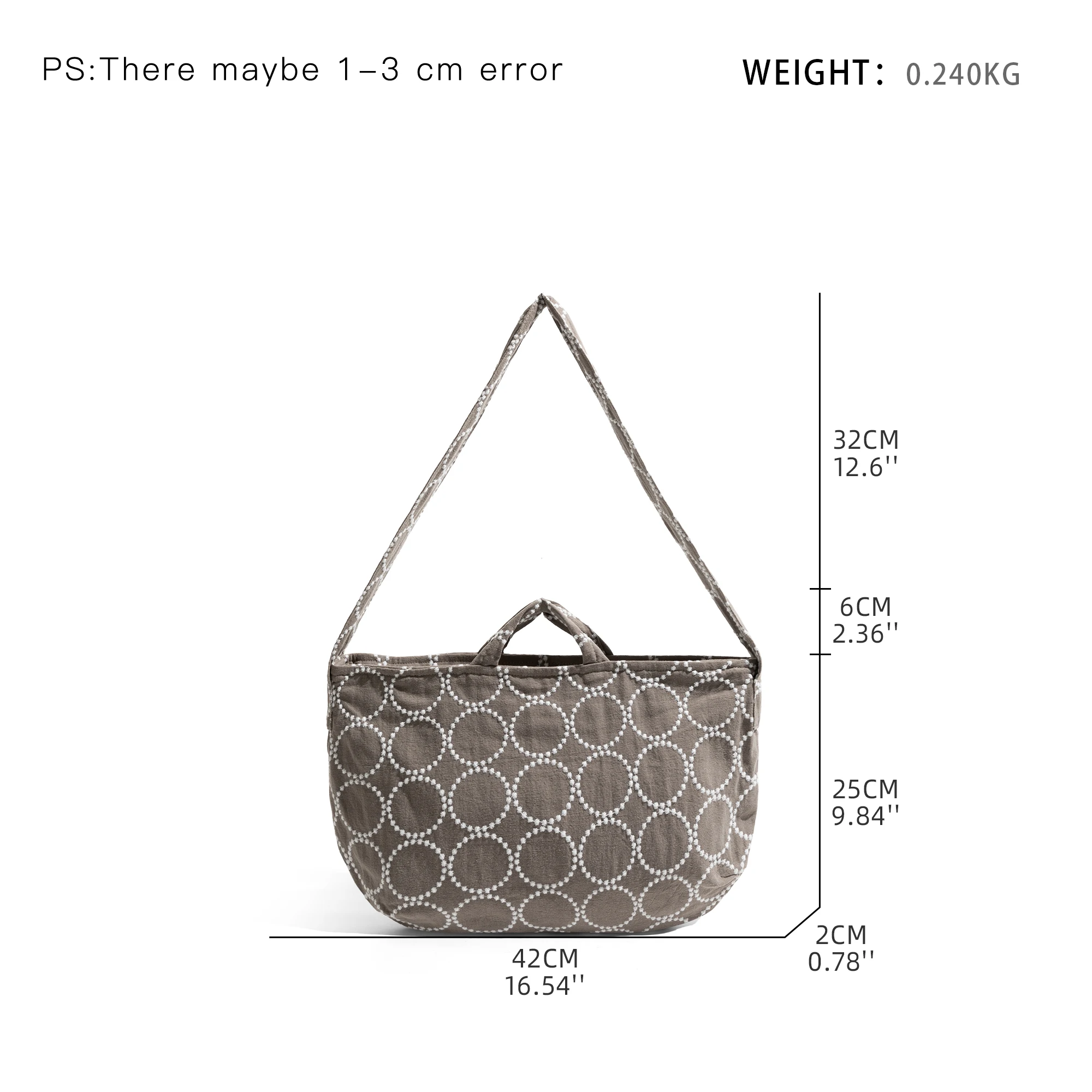 CKKUI Women's Retro Embroidered Canvas Crossbody Bag, Large Capacity Casual Shoulder Bag for Daily Commuting and Shopping